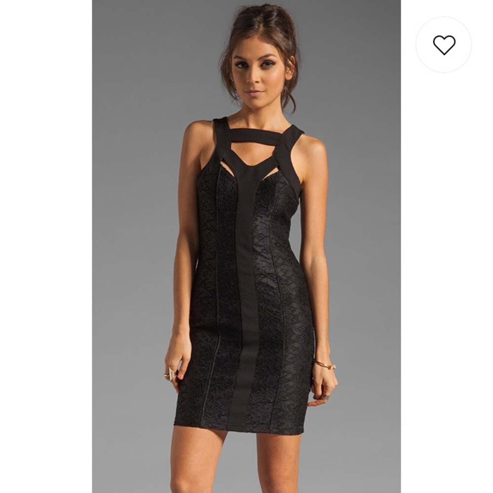 Keepsake Black Lace Bodycon Dress Size Small